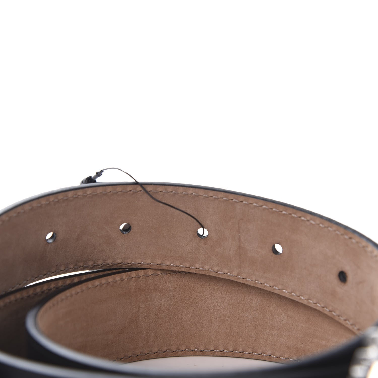 Gucci Calfskin Crystal Interlocking G Belt 90 36 Black 4 of 5