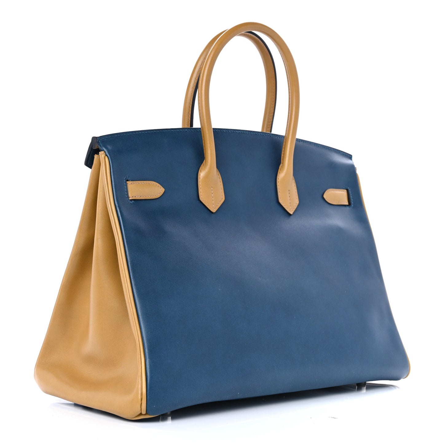 Box Horseshoe Birkin 35 Bleu de Prusse Curry