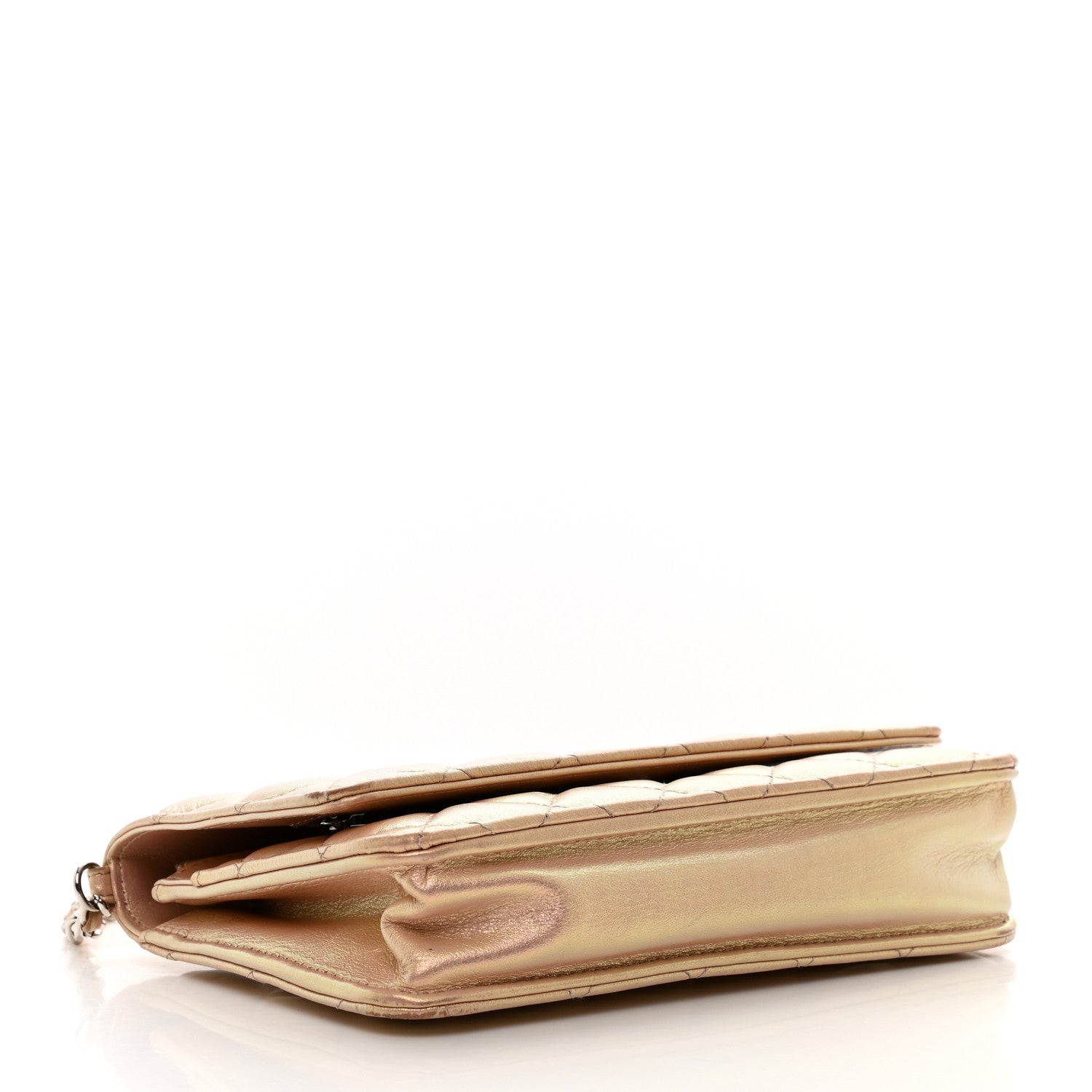 Chanel Iridescent Calfskin Quilted Wallet on Chain WOC Pink 4 of 15