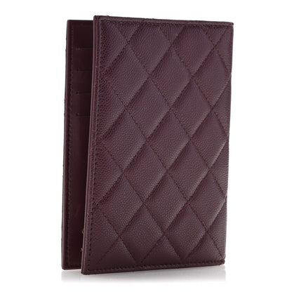 Chanel Caviar Quilted Passport Holder Dark Purple 3 of 11