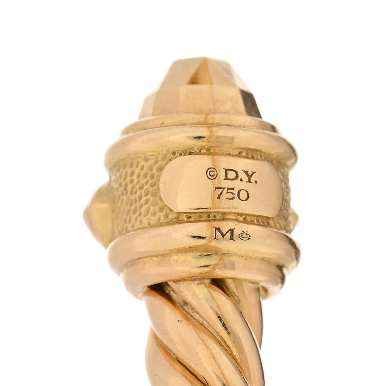David Yurman 18K Yellow Gold 5mm Cable Renaissance Bracelet 3 of 4