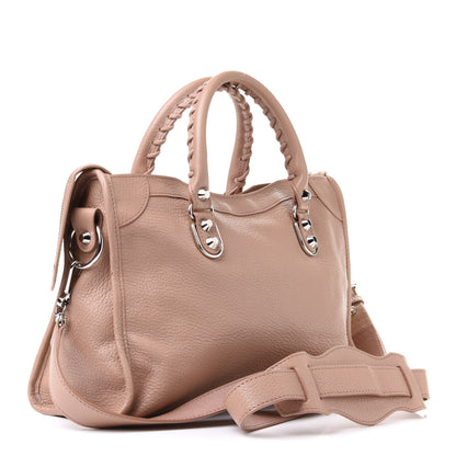 Balenciaga Shiny Goatskin Silver Metallic Edge Hardware S City Rose Des Sables 3 of 9