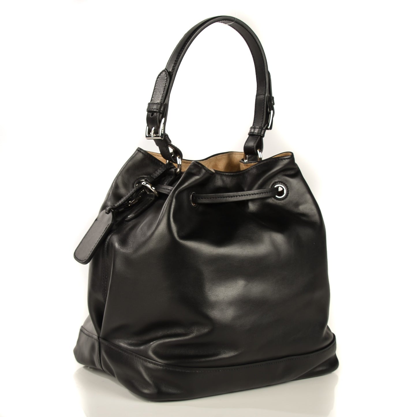 Soft Calf Bucket Bag Black Cammello