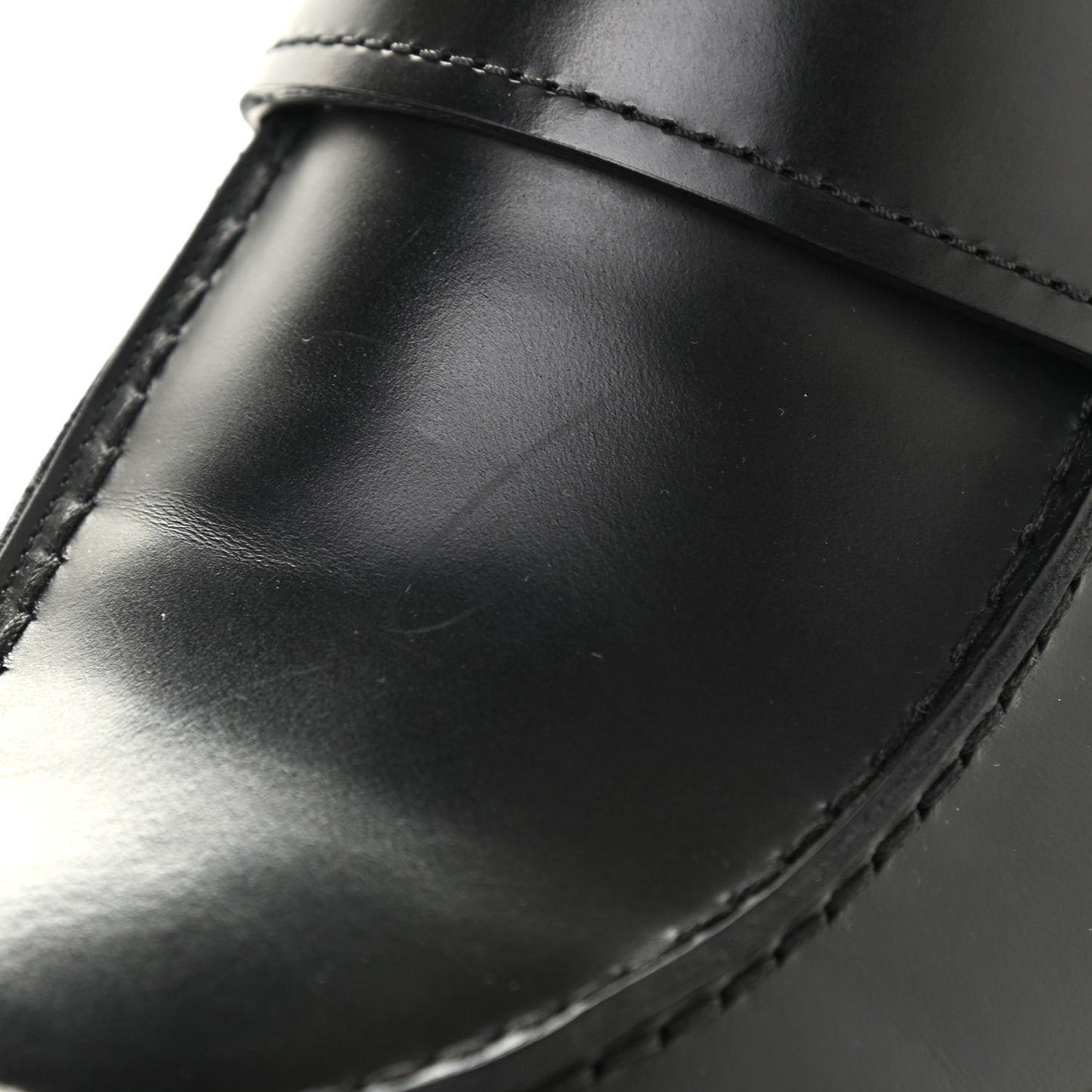 Brushed Calfskin Mens Loafers 43 Black