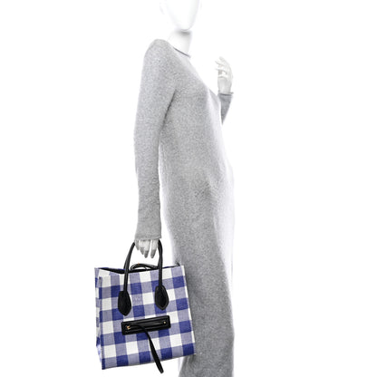 Celine Gingham Woven Medium Phantom Luggage Cobalt 2 of 9