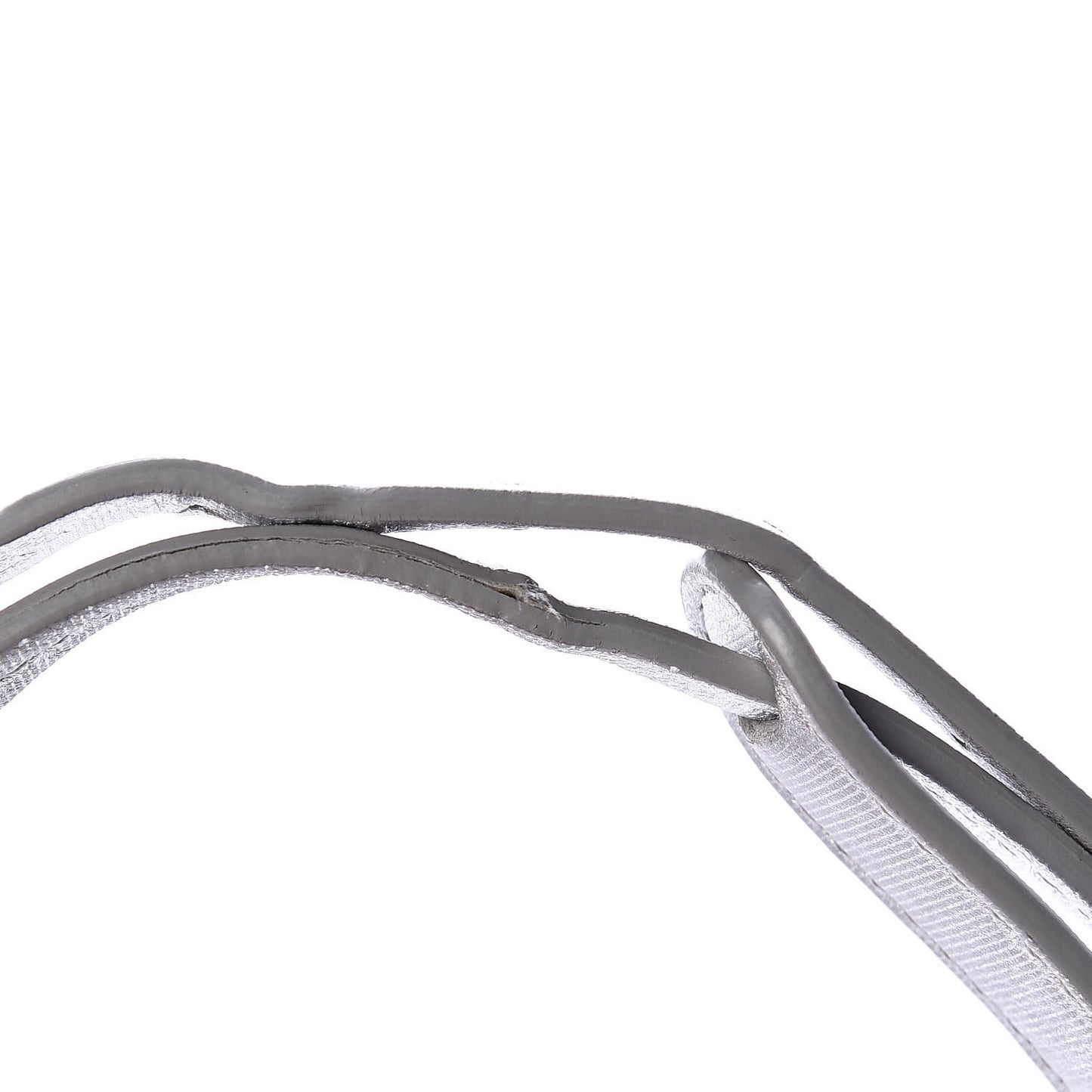 Metallic Grosgrain Intrecciato Nodini Crossbody Messenger Silver