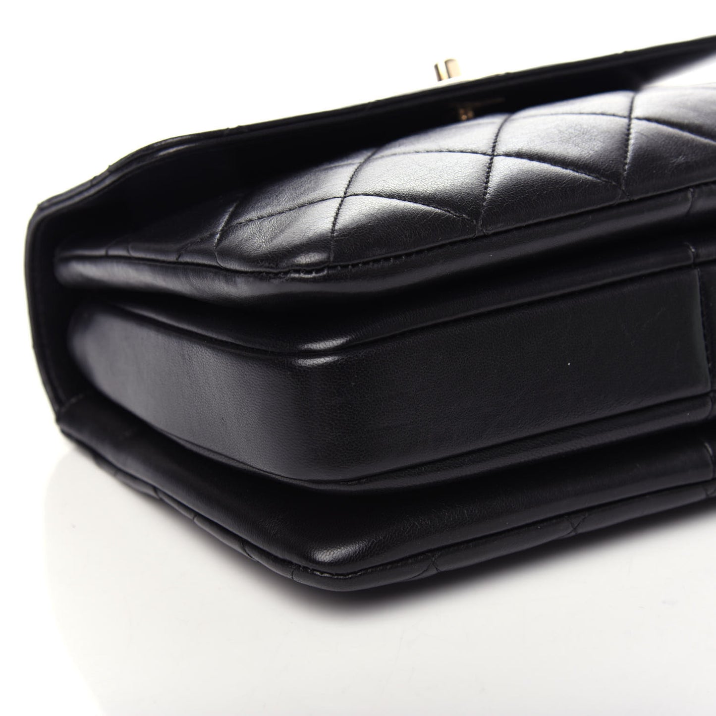Lambskin Quilted Small Trendy CC Dual Handle Flap Bag Black