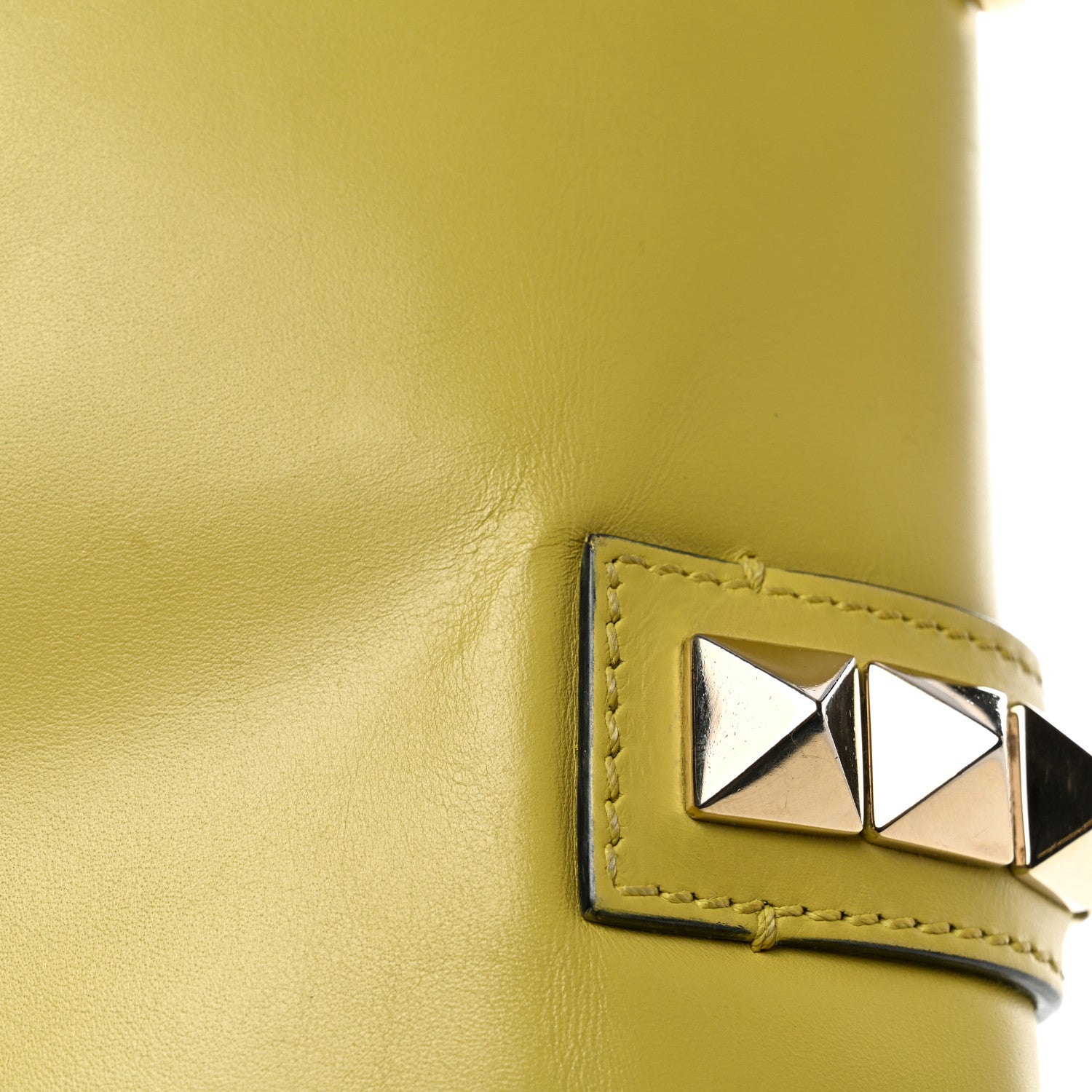 Valentino Garavani Vitello Medium Glam Lock Rockstud Flap Naples Yellow 11 of 15