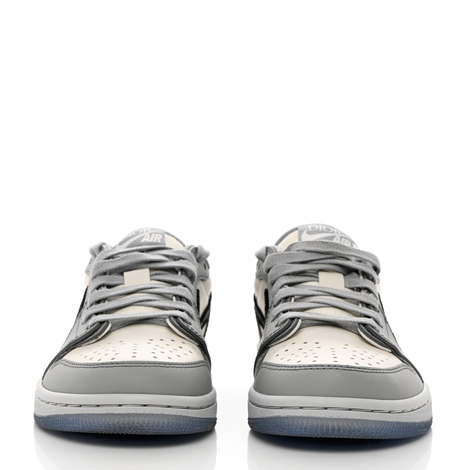 Christian Dior X NIKE AIR JORDAN Calfskin Mens Oblique Low Sneakers 38.5 Grey White 2 of 13