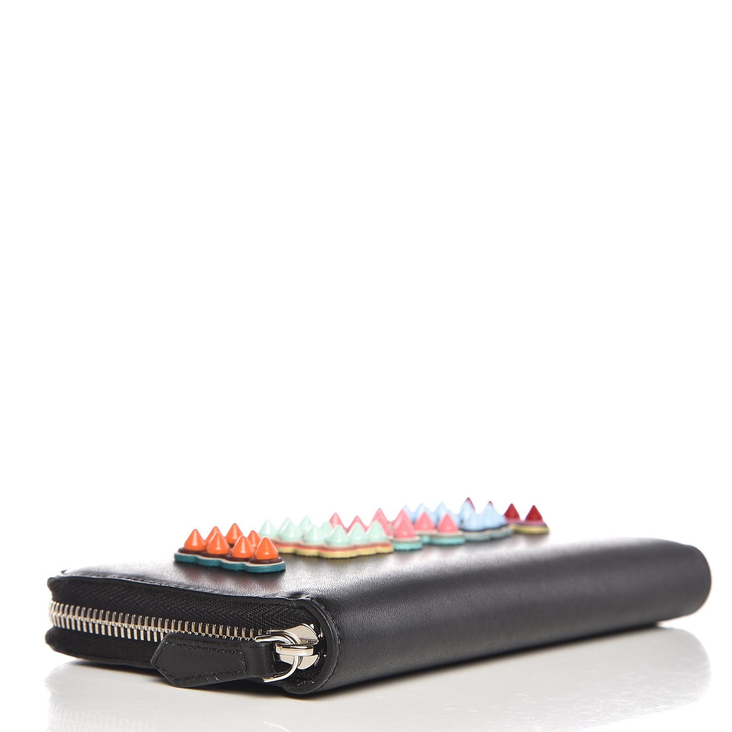 Vitello Liberty Fun Fair Studded Zip Around Wallet Black Multicolor