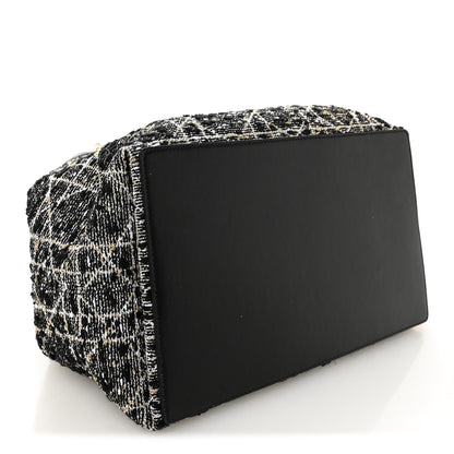 Christian Dior Calfskin Tweed Cannage Medium Toujours Black Gold White 5 of 10