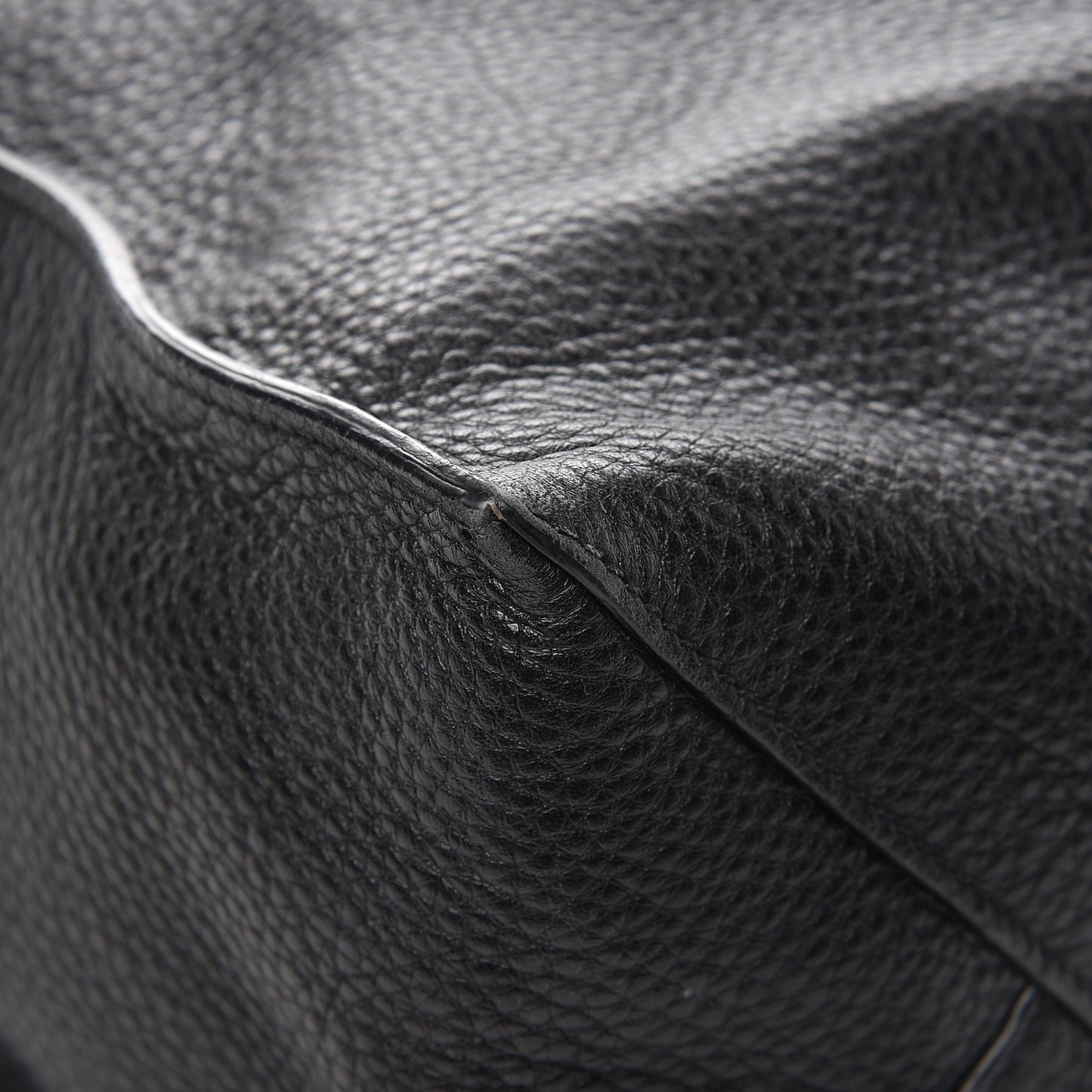 Vitello Daino Tote Nero Black Caramel