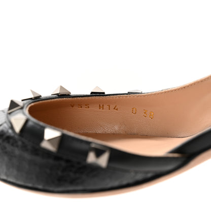 Valentino Garavani Snakeskin Rockstud Half D'Orsay Slingback 50mm Pumps 38 Black 8 of 14