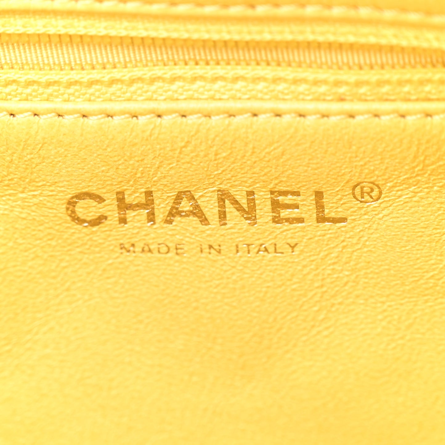 Calfskin Quilted Reissue Medium Camera Case  Yellow