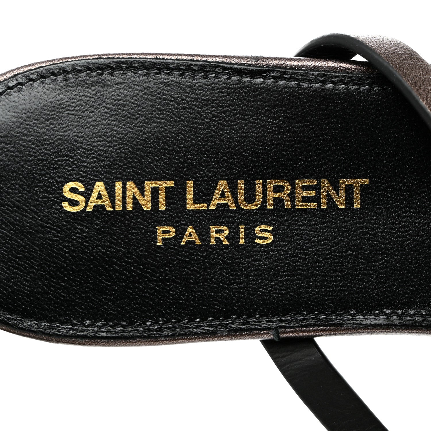 Saint Laurent Calfskin Cassandra Monogram Sandals 38.5 Bronze 6 of 8