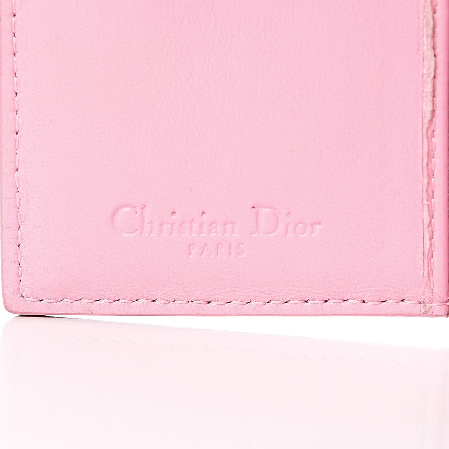Lambskin Cannage Bi-Color Small Lady Dior Flap Card Holder Black Pink