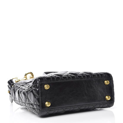 Christian Dior Crinkled Patent Cannage Small Lucky Badges My Lady Dior Black 4 of 10