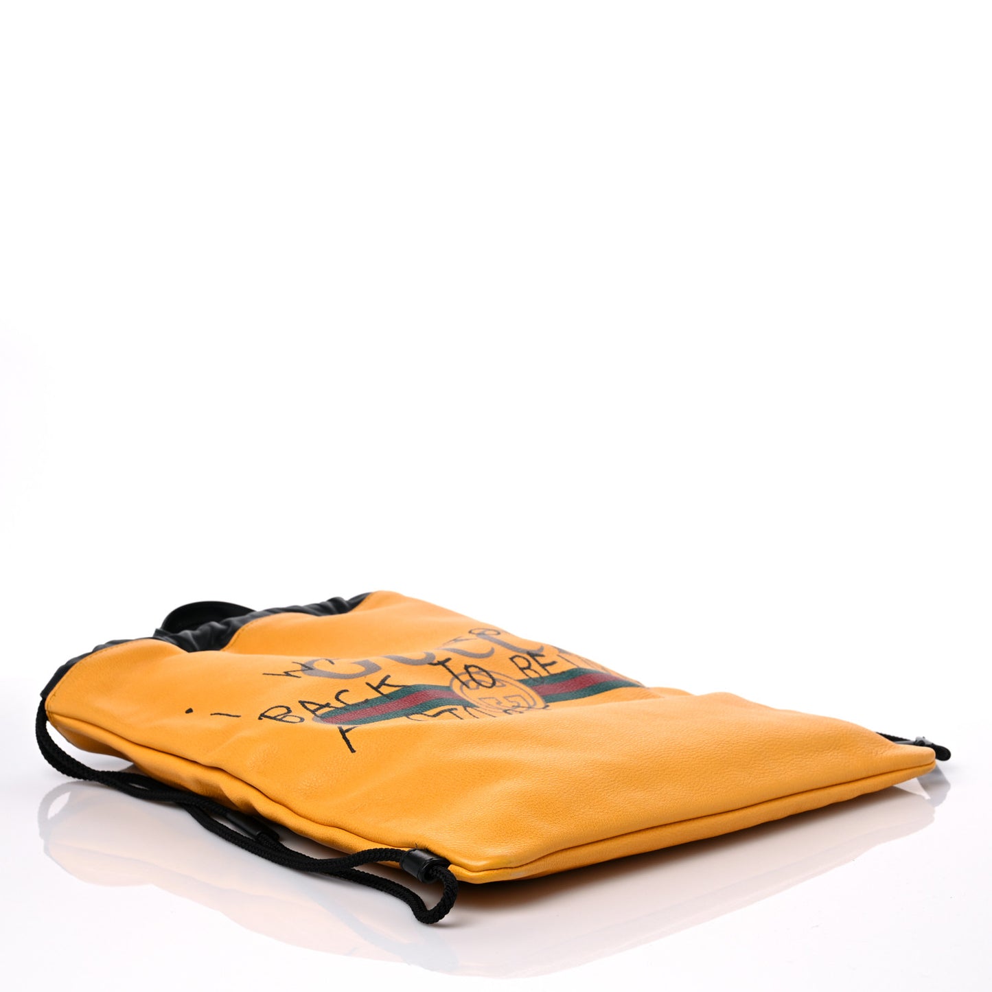 Calfskin Coco Capitan Logo Drawstring Backpack Yellow