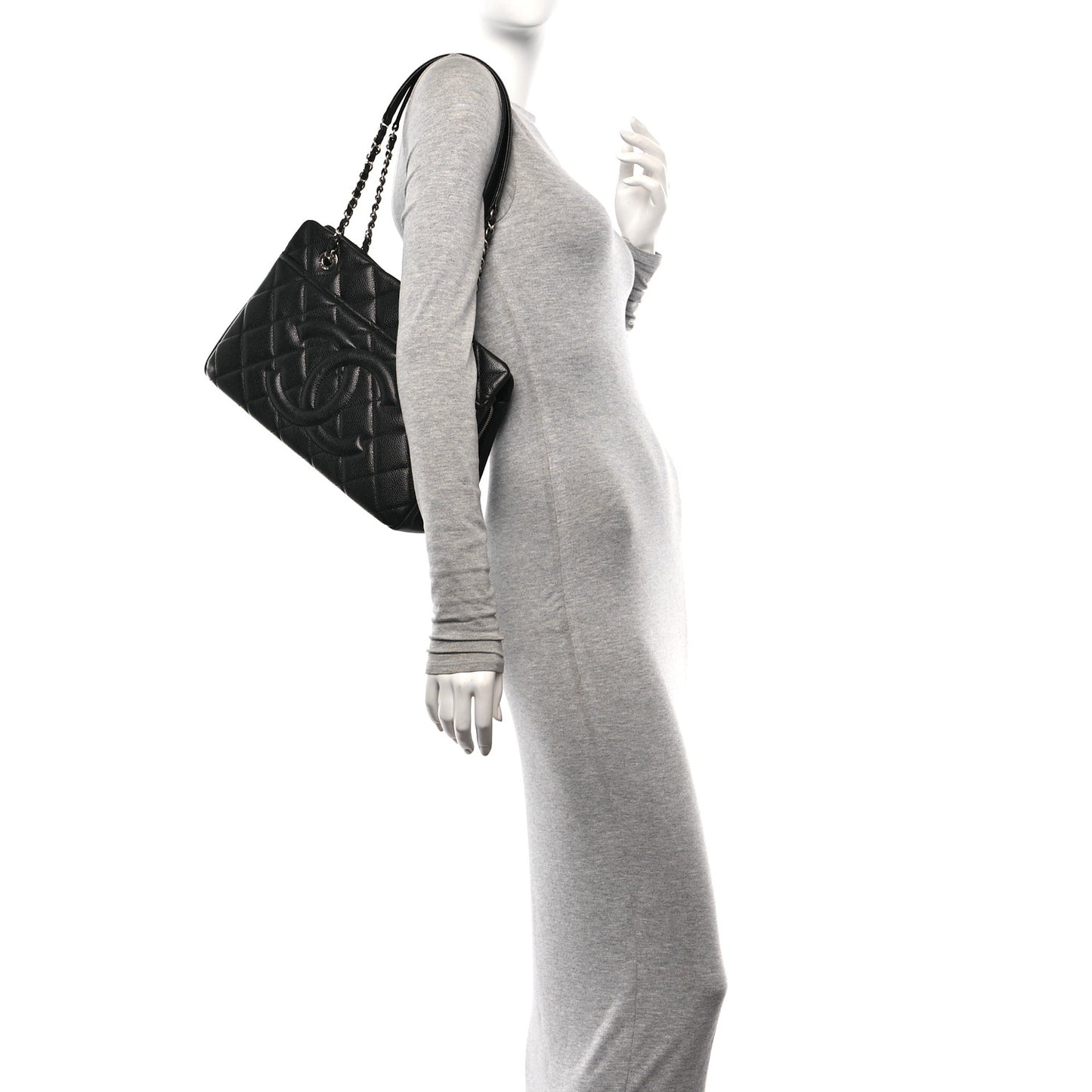 Caviar Quilted Timeless CC Soft Tote Black