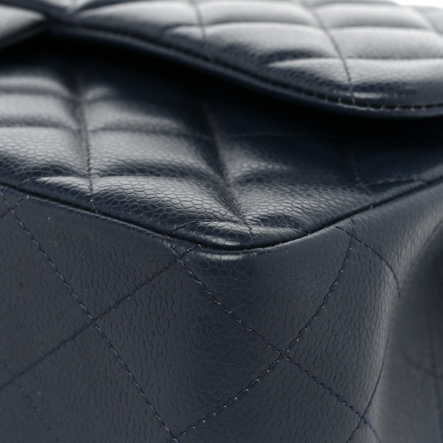 Chanel Caviar Quilted Jumbo Double Flap Navy Blue 16 of 21
