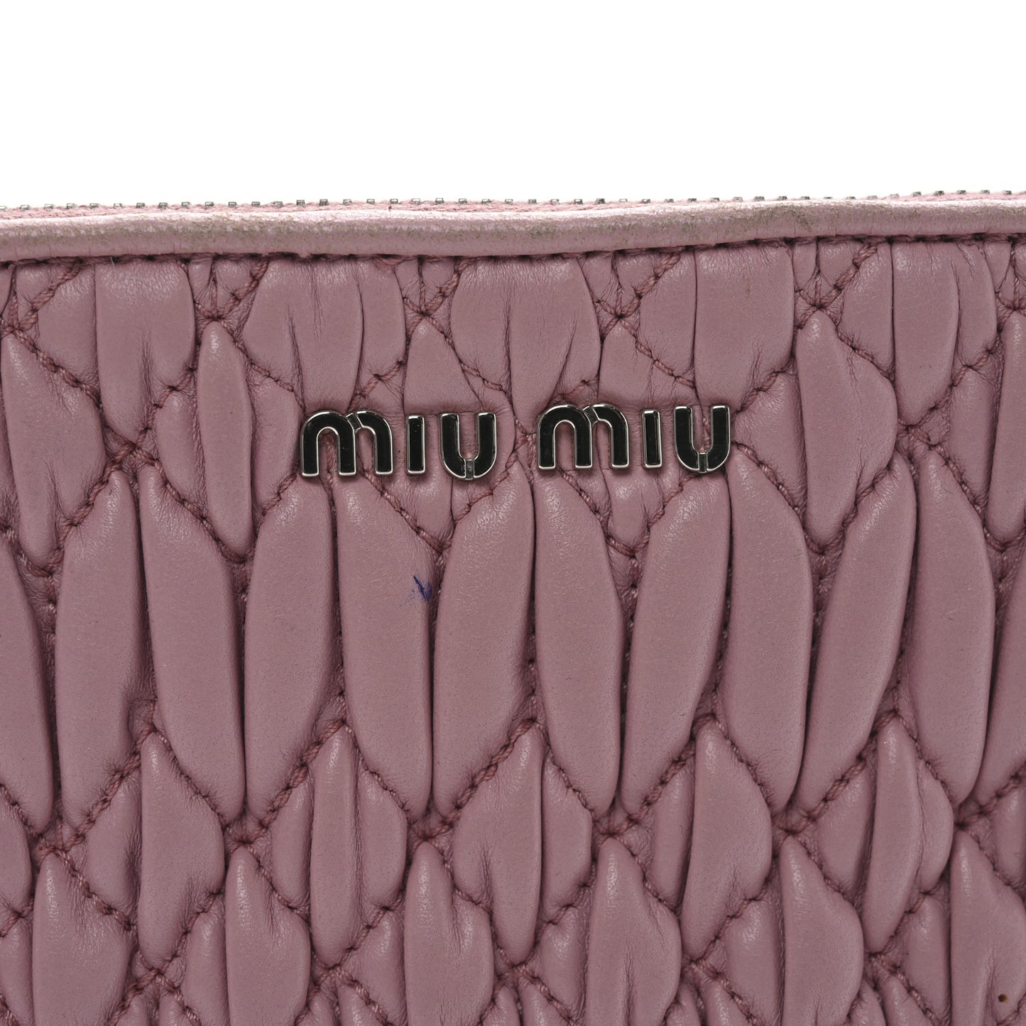 Nappa Matelasse Crystal Crossbody Clutch Rosa