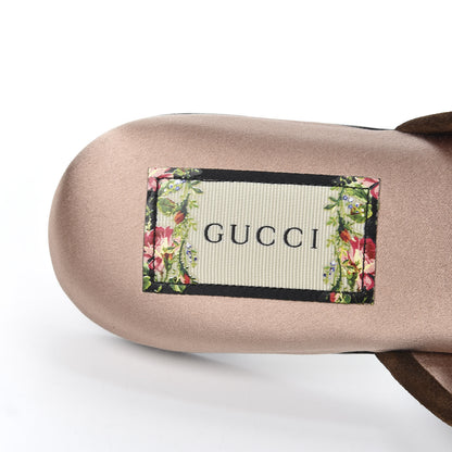 Gucci Velvet GG Monogram Crystal Womens Slippers 36.5 Avio Dusty Pink Vintage Cocoa 6 of 8