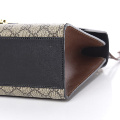 Gucci GG Supreme Monogram Calfskin Medium Padlock Shoulder Bag Beige Black Cuir 10 of 16