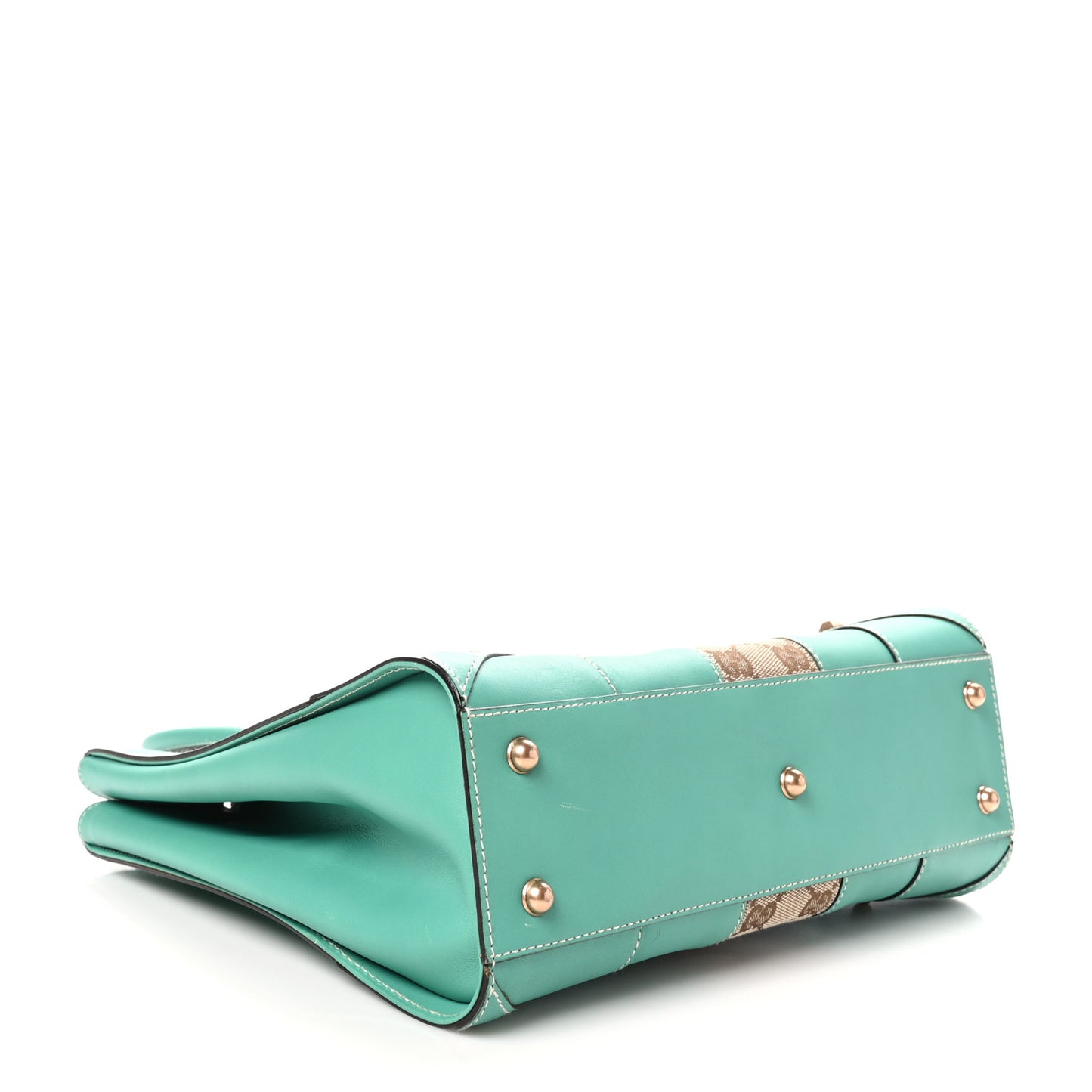 Calfskin GG Monogram Tote Turquoise