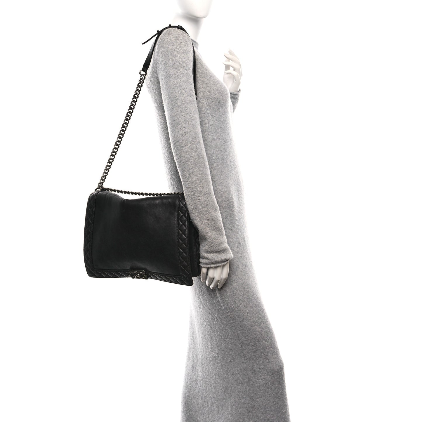Calfskin Large Boy Reverso Flap Black