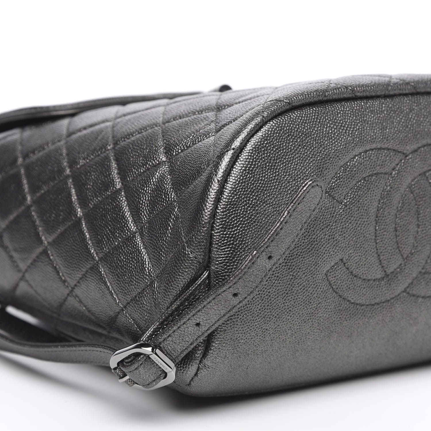 Chanel Metallic Caviar Quilted Filigree Backpack Dark Silver 7 of 11
