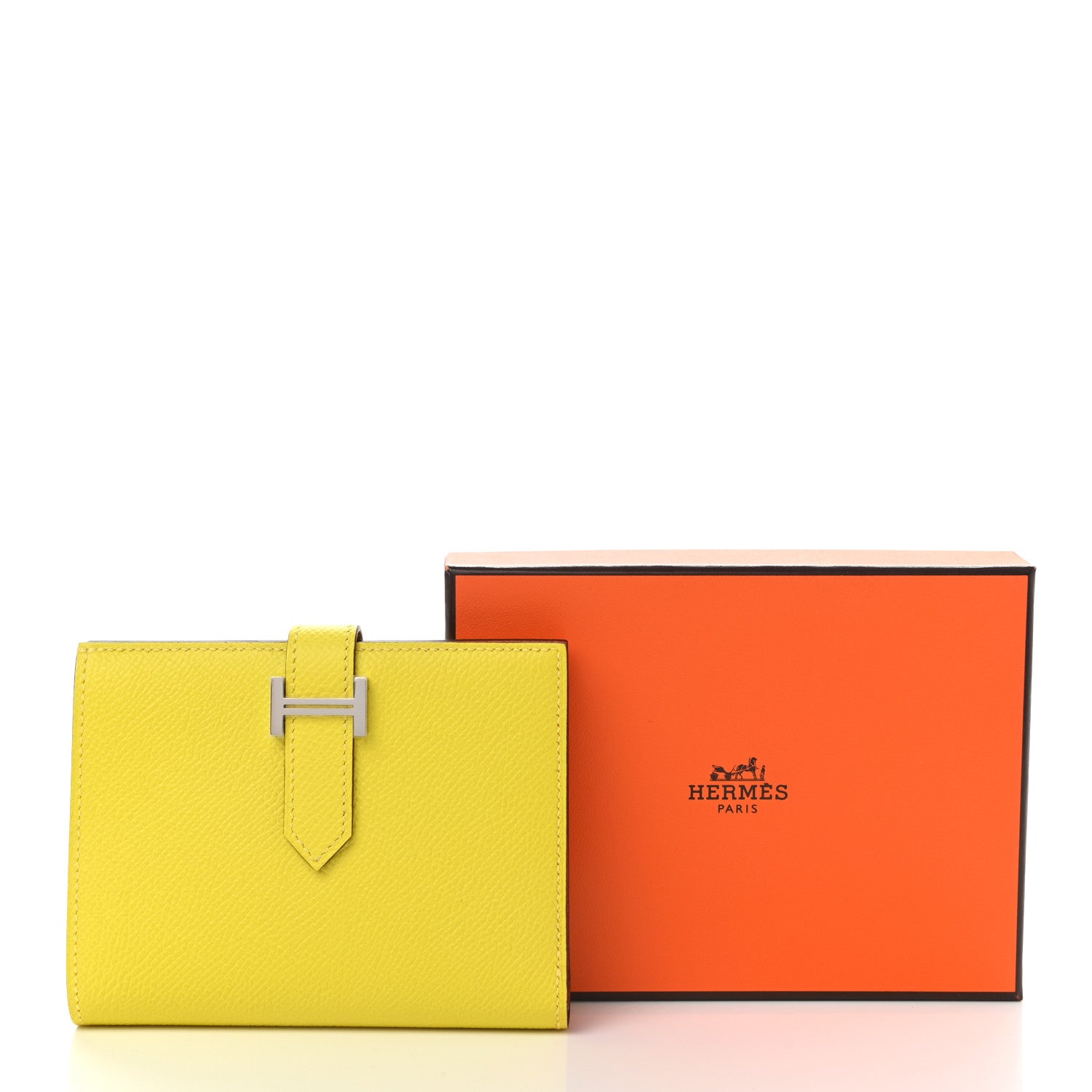 Hermes Epsom Verso Bearn Compact Wallet Lime Terre Battue 7 of 7