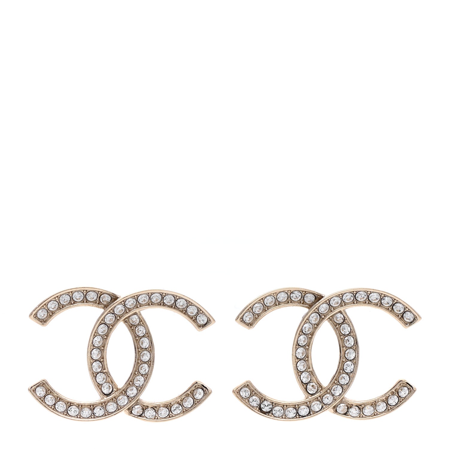 Chanel Crystal CC Earrings Silver 1 of 5