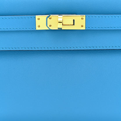 Hermes Swift Kelly Pochette Clutch Bleu Frida 8 of 11