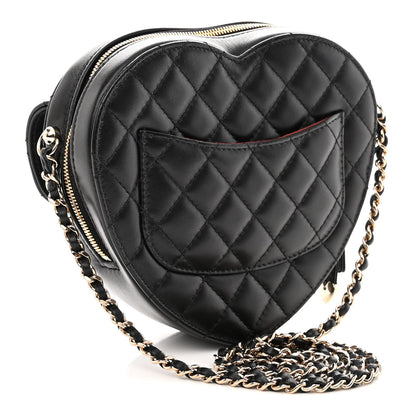Chanel Lambskin Quilted CC In Love Heart Bag Black 3 of 10