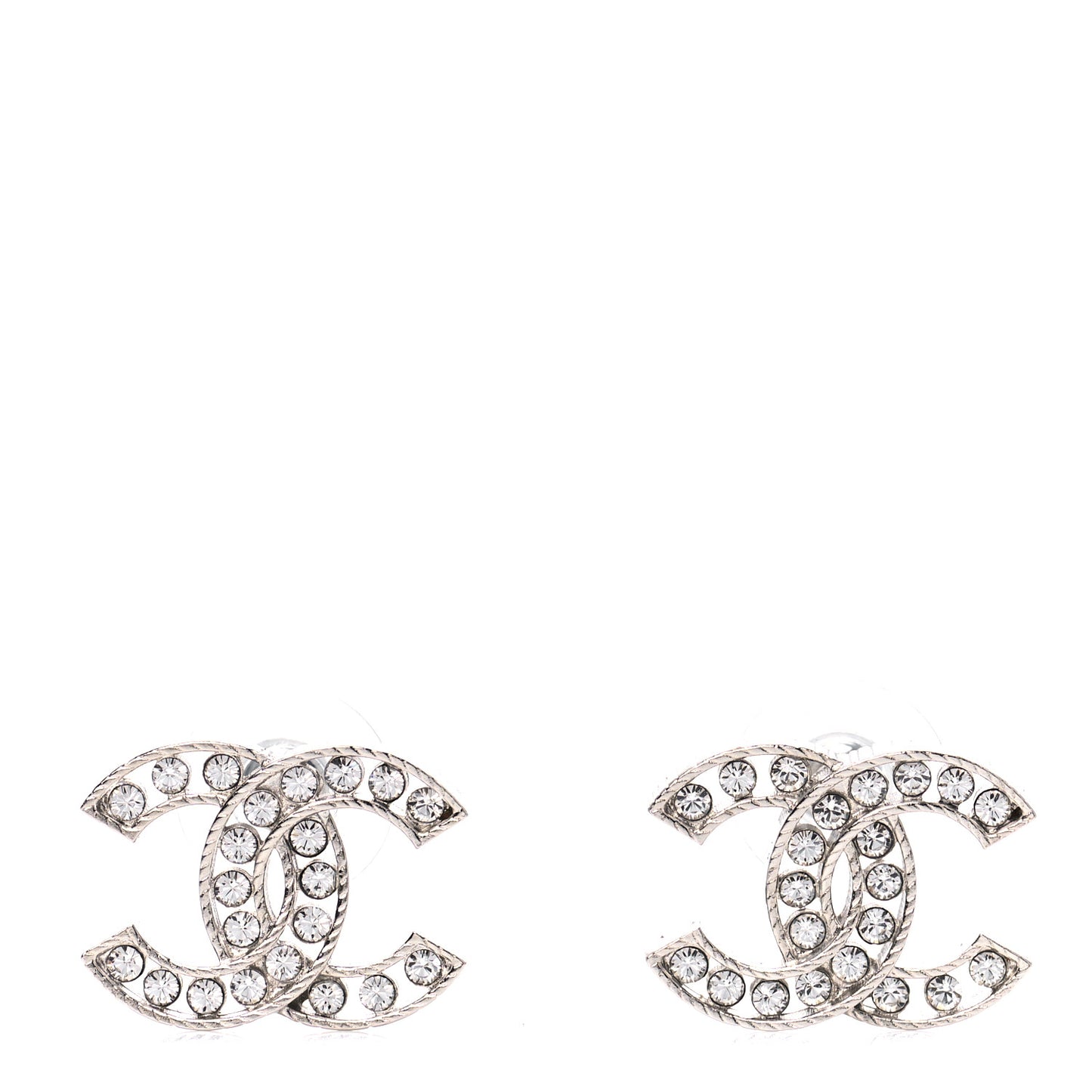 Crystal CC Earrings Silver