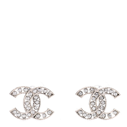 Chanel Crystal CC Earrings Silver 1 of 4