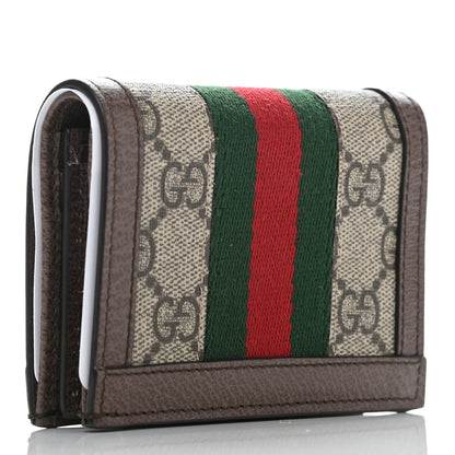 Gucci GG Supreme Monogram Web Ophidia Card Case Beige New Acero 3 of 6