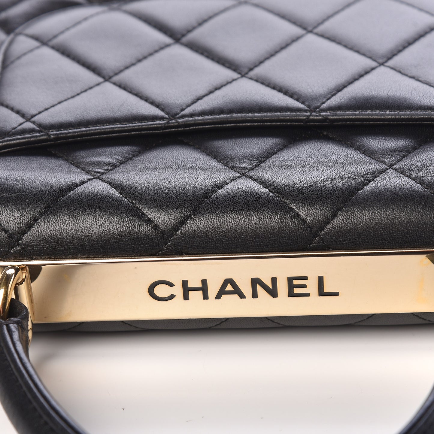 Lambskin Quilted Small Trendy CC Dual Handle Flap Bag Black