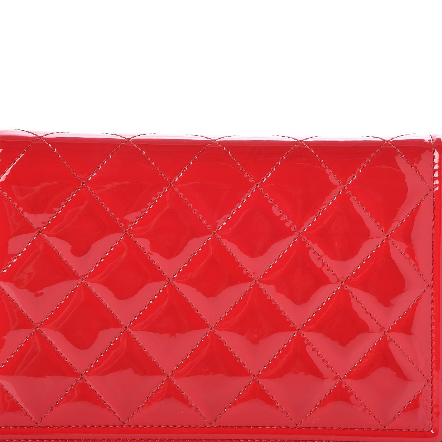 Patent Calfskin Quilted Boy Wallet On Chain WOC Pink