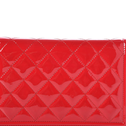 Chanel Patent Calfskin Quilted Boy Wallet On Chain WOC Pink 10 of 13