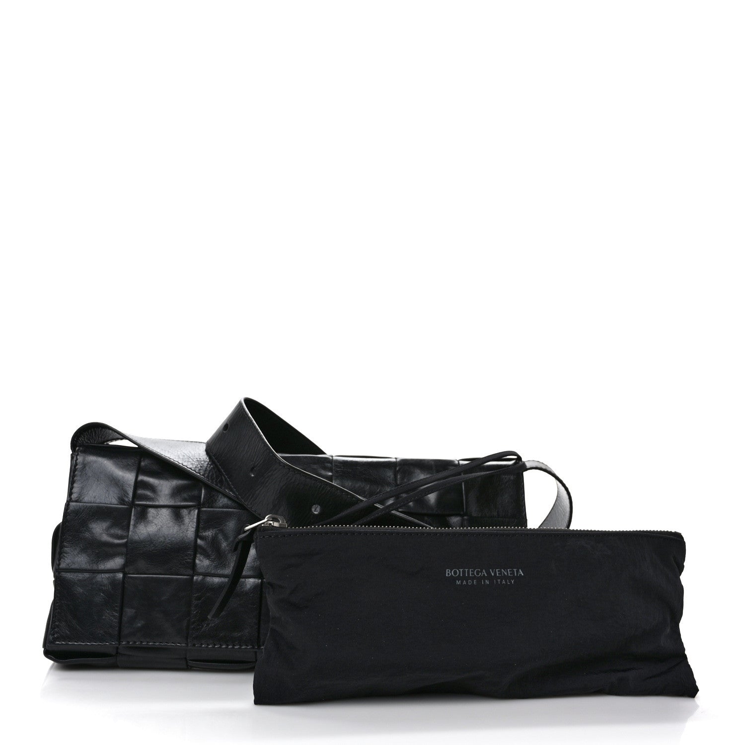 Bottega Veneta Paper Calfskin Intrecciato Stretch Cassette Black 3 of 11