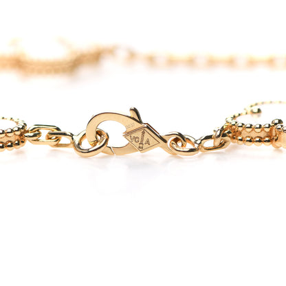 Van Cleef & Arpels 18K Yellow Gold Rock Crystal 5 Motifs Vintage Alhambra Bracelet 3 of 6