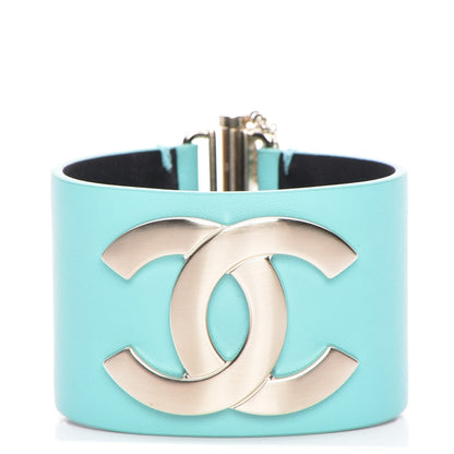 Chanel Calfskin CC Wide Cuff Light Green 7 of 7