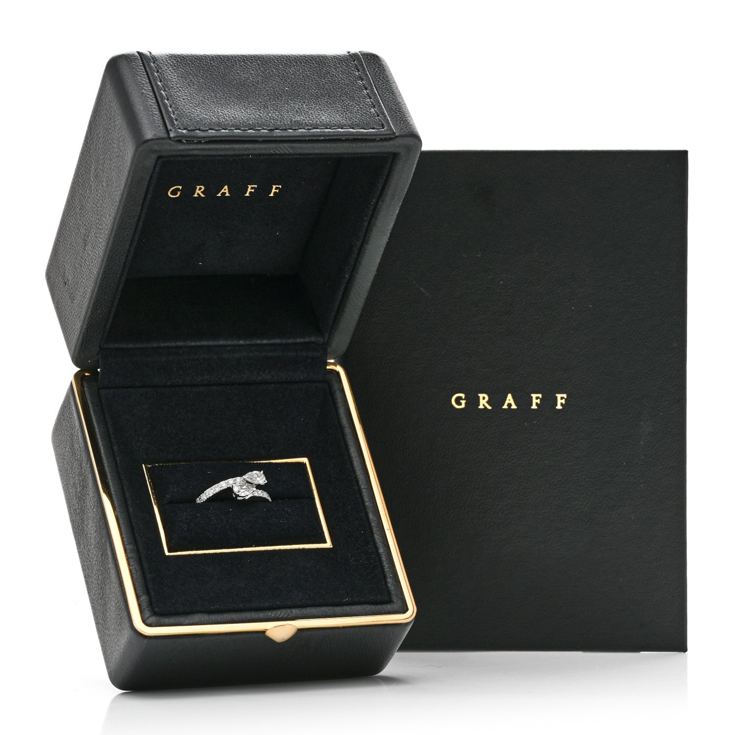 Graff 18K White Gold Diamond Duet Wraparound Ring 49 4.75 6 of 6