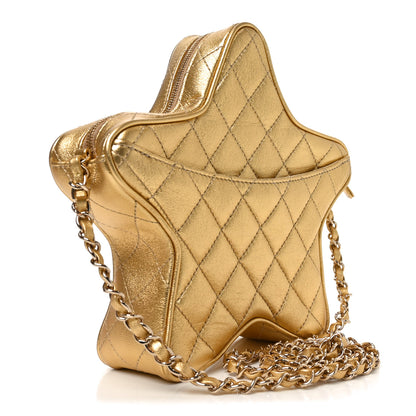 Chanel Metallic Lambskin Quilted Walk Of Fame Star Bag Gold 3 of 10
