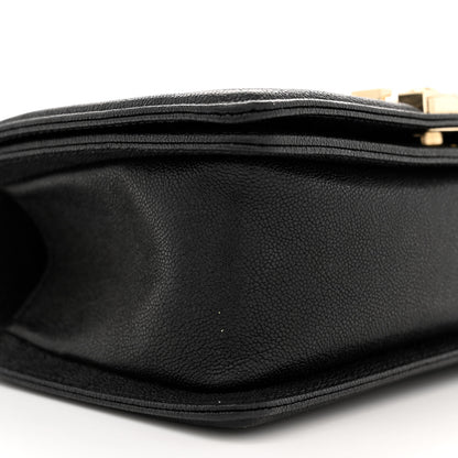 Chanel Iridescent Caviar Chevron Quilted Small Boy Flap Black 9 of 10