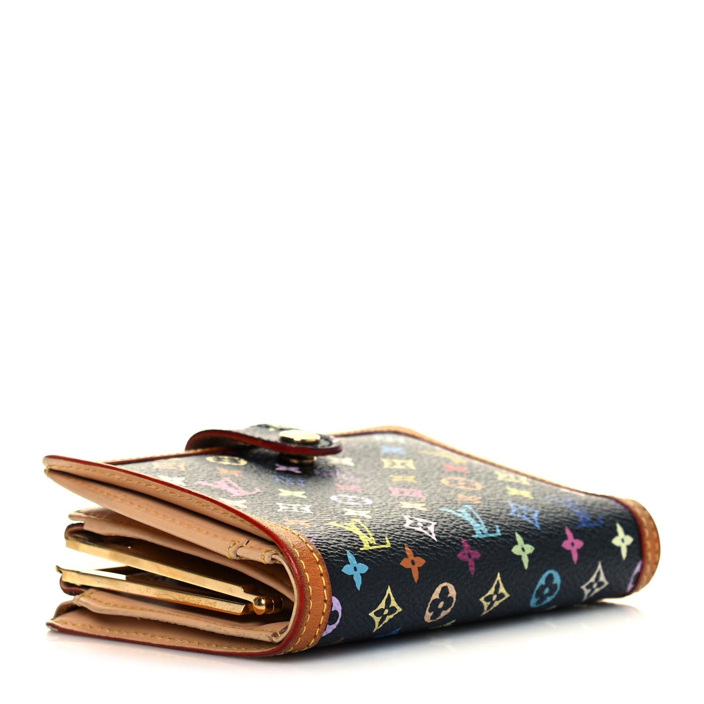 Monogram Multicolor French Purse Wallet Black