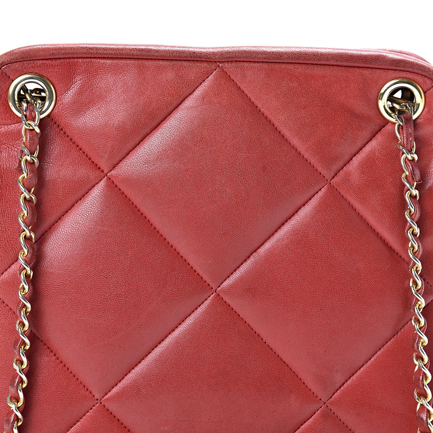 Lambskin Quilted Crossbody Red