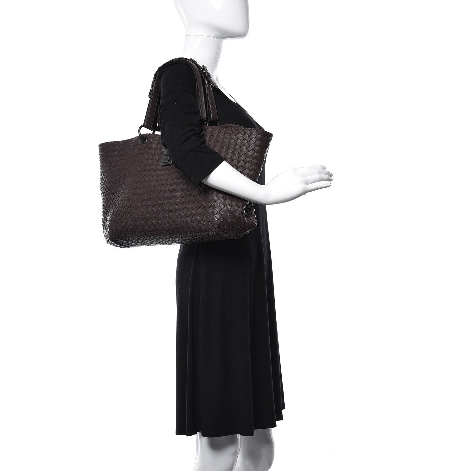 Bottega Veneta Nappa Intrecciato Large Capri Tote Ebano 2 of 11