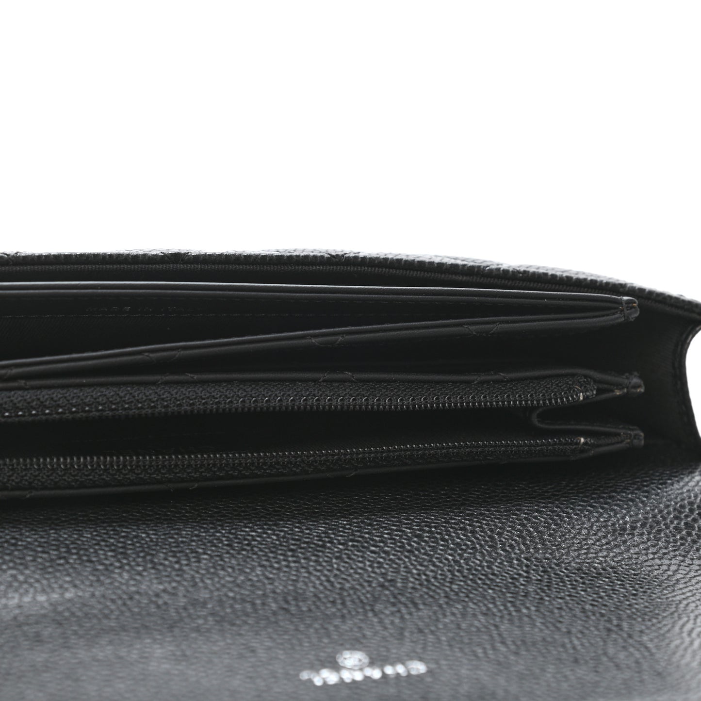 Caviar Quilted Travel Wallet Black